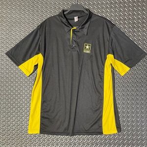 US Army Polo Shirt Adult Extra Large Black Yellow US Army Military‎ Men